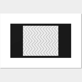 Abstract zigzag - black and gray. Posters and Art